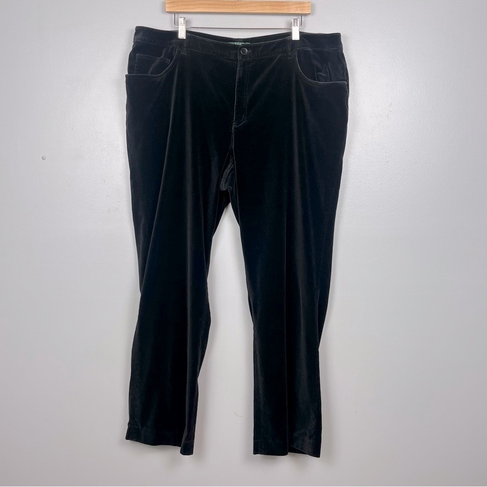 Lauren Ralph Lauren black stretch velvet pants, 20W.